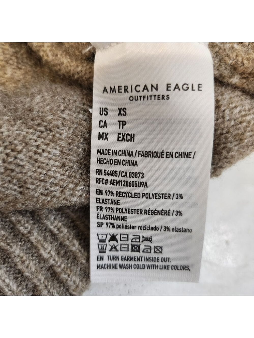 American Eagle Outfitters V-Neck Sweater in Tan - Picture 5 of 7